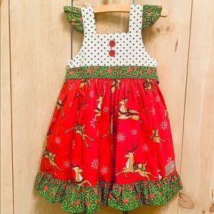 Eleanor Rose Reindeer Christmas Dress Size 4-5